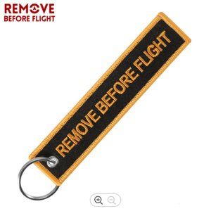 REMOVE BEFORE FLIGHT Embroidered Key Chain